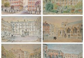 Watercolour postcards of Inner Temple