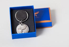 Silver Plated Keyring and box