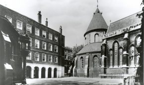 Pre war exterior of the Temple Church