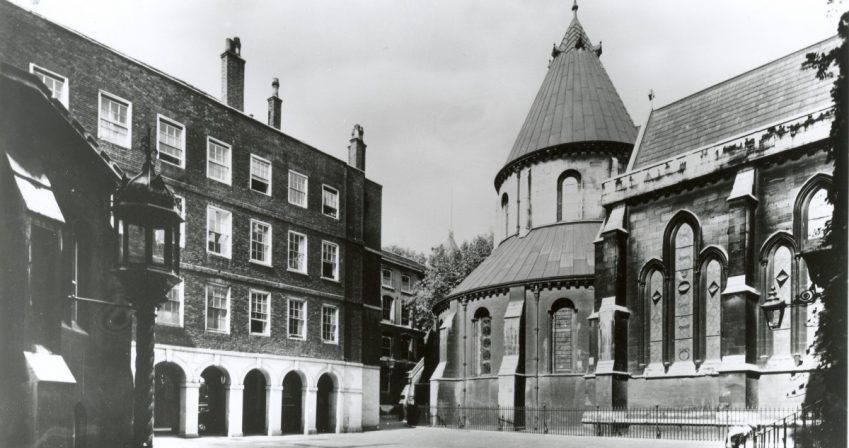 Pre war exterior of the Temple Church