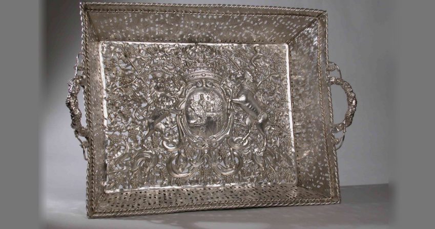 Dutch silver layette basket, 1645