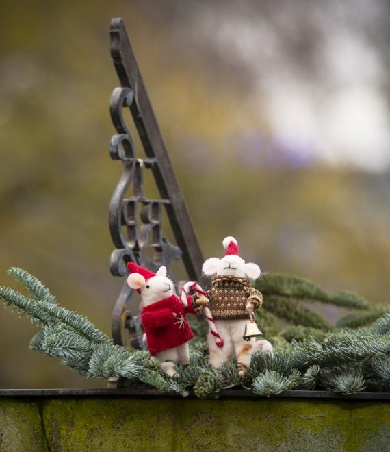 Christmas mics on the Garden sundial